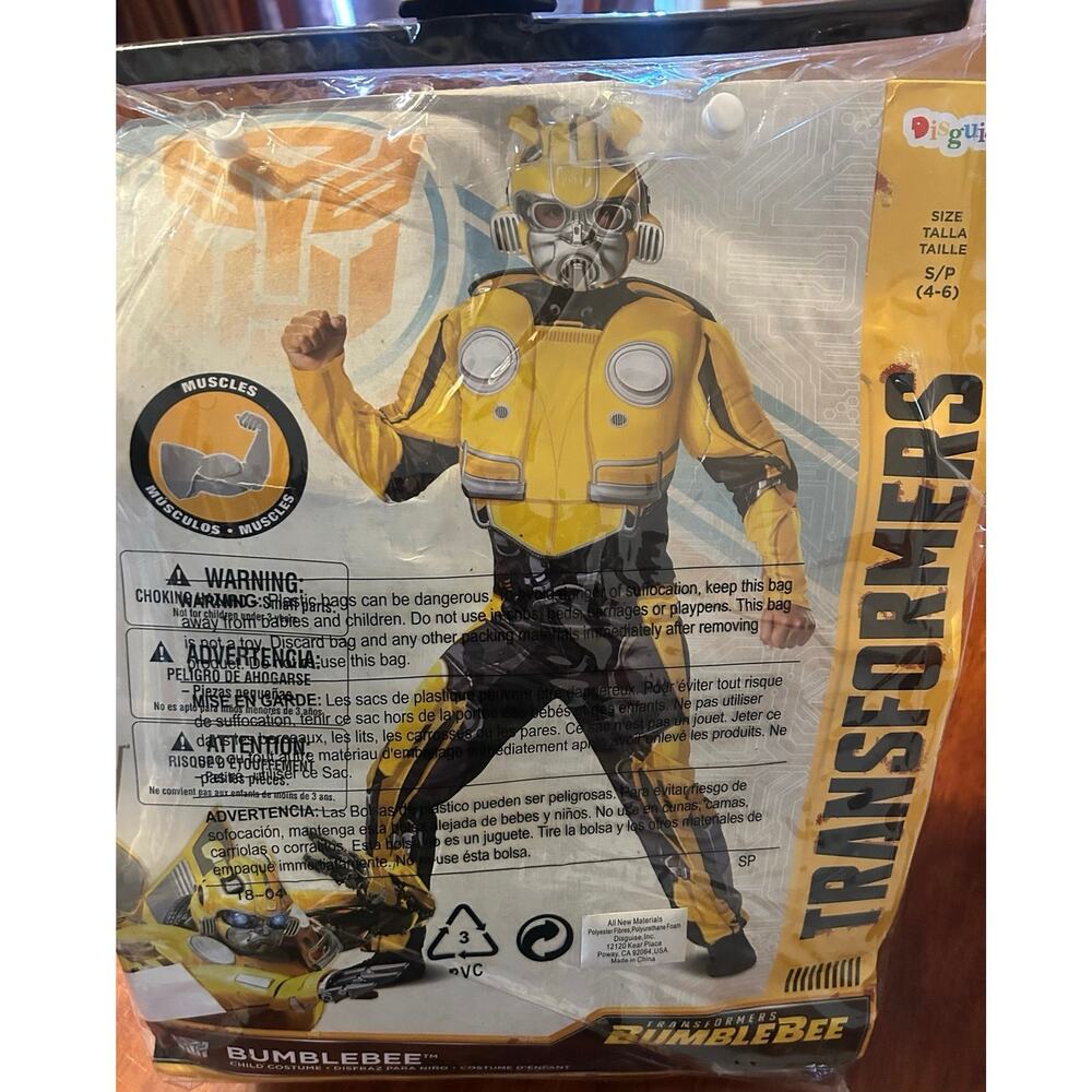 TRANSFORMERS BUMBLE BEE MUSCLE COSTUME - SMALL (4-6)